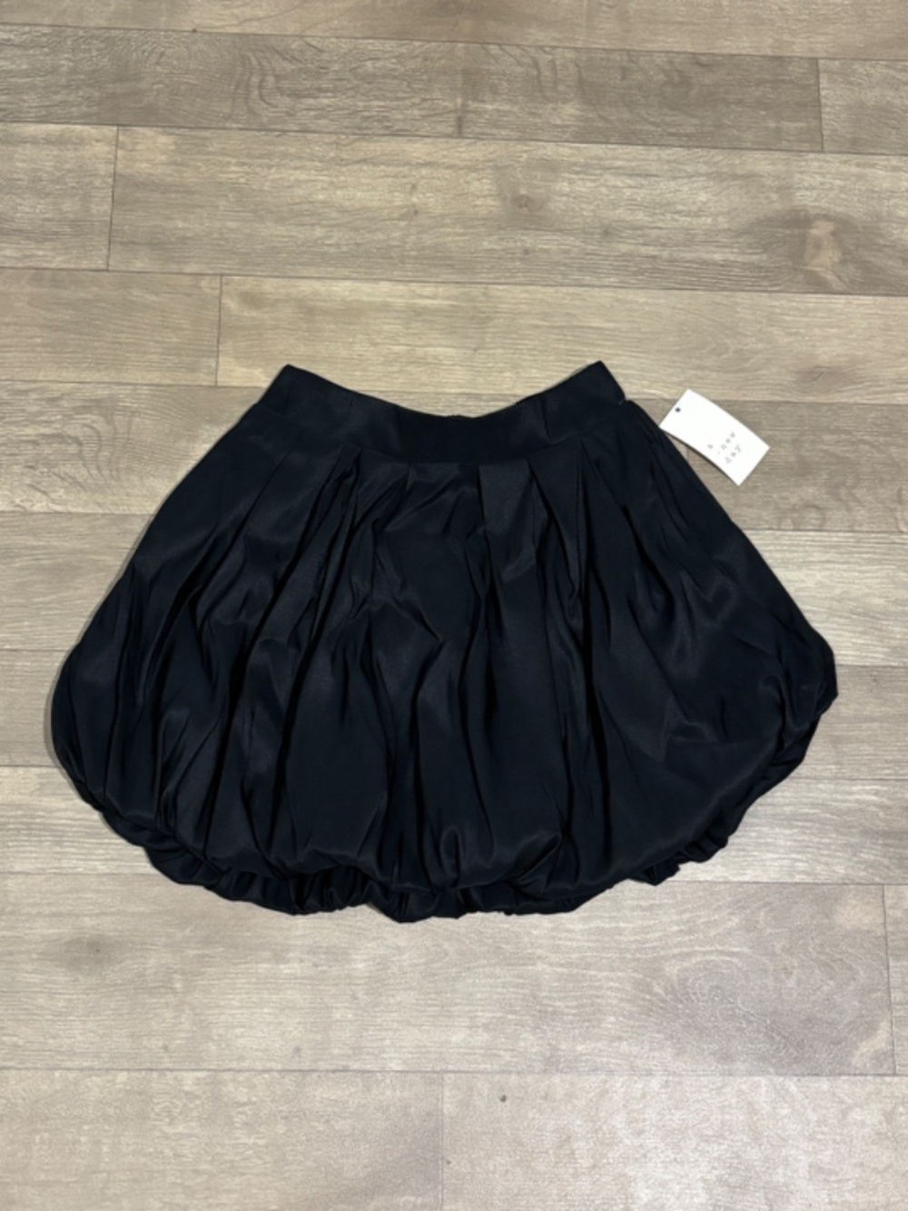 A New Day Women's Bubble Hem Mini Skirt with Hidden Pockets Black - Picture 2 of 12